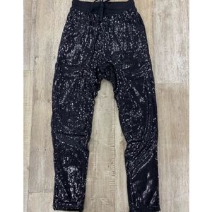 Dolls Kill 24HRS Sequin Drop Crotch Unisex Harem Pants Goth Grunge XS